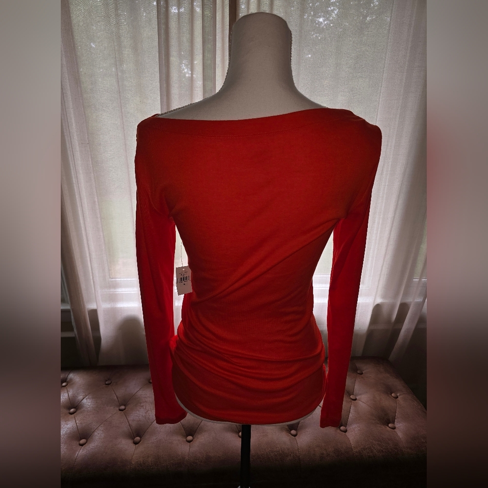 NWT, Gap, Orange, long sleeve tee, size M - Picture 2 of 4